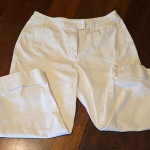 Talbots Size 12P Classic White Cropped Chino